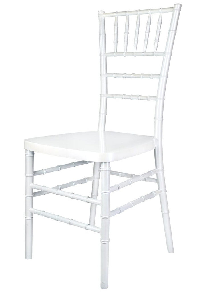 Sparkling Pearl White Resin Steel-Core Ballroom Chair