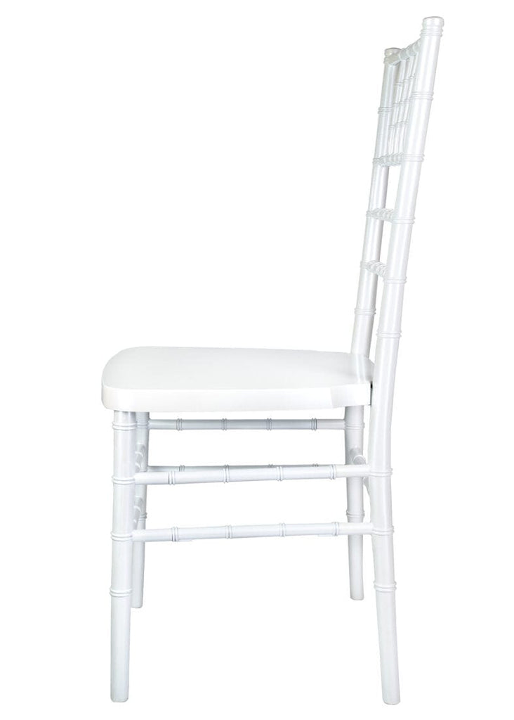 Sparkling Pearl White Resin Steel-Core Ballroom Chair