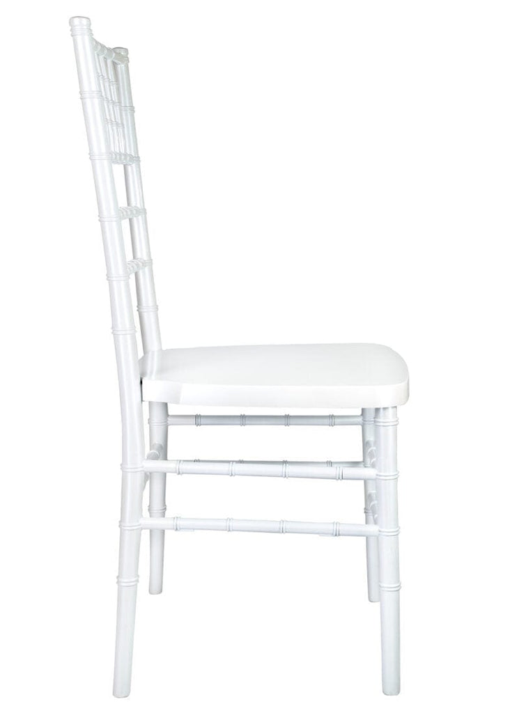 Sparkling Pearl White Resin Steel-Core Ballroom Chair
