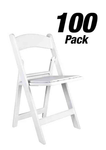 100 Pack White Premium Resin Folding Chair