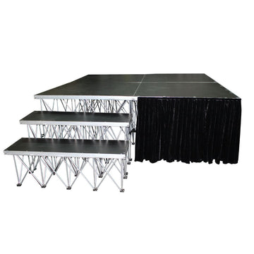 Black 24" Stage Skirt, 8ft Length, Fits StageX Platforms