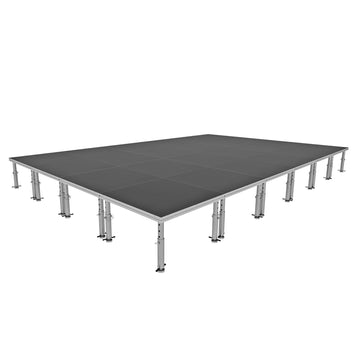 StageOne 16'x24' Portable Stage Kit, Includes 24 Decks with 16" to 22″ Adjustable Legs