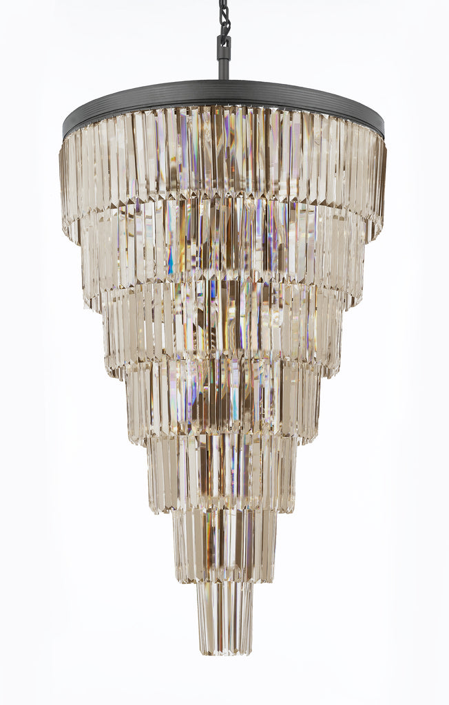 Retro Palladium Empress Crystal (Tm) Glass Fringe 7 Tier Chandelier Lighting W 30" x H 49" - A113-1100/28