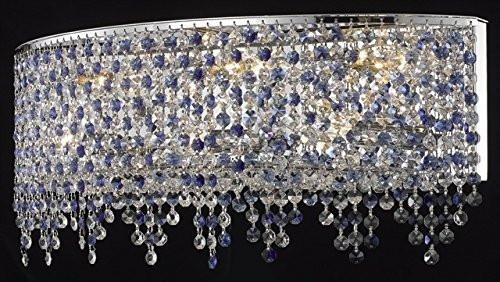 ZC121-1392W30C-CL/RC By Regency Lighting 1392 Moda Collection Wall Sconce W30 H8 E6 Lt:7 Chrome Finish  (Royal Cut Crystal)