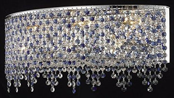 ZC121-1392W36C-CL/RC By Regency Lighting 1392 Moda Collection Wall Sconce W36 H8 E6 Lt:8 Chrome Finish  (Royal Cut Crystal)