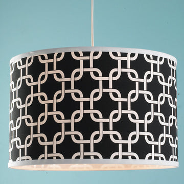 16 Inch Geometric Fretwork Pattern Shade Pendant Light - F100-562