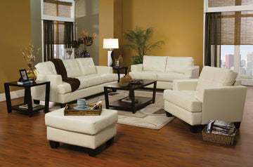 Set of 2 - Samuel Cushion Sofa + Loveseat Cream - D300-10006