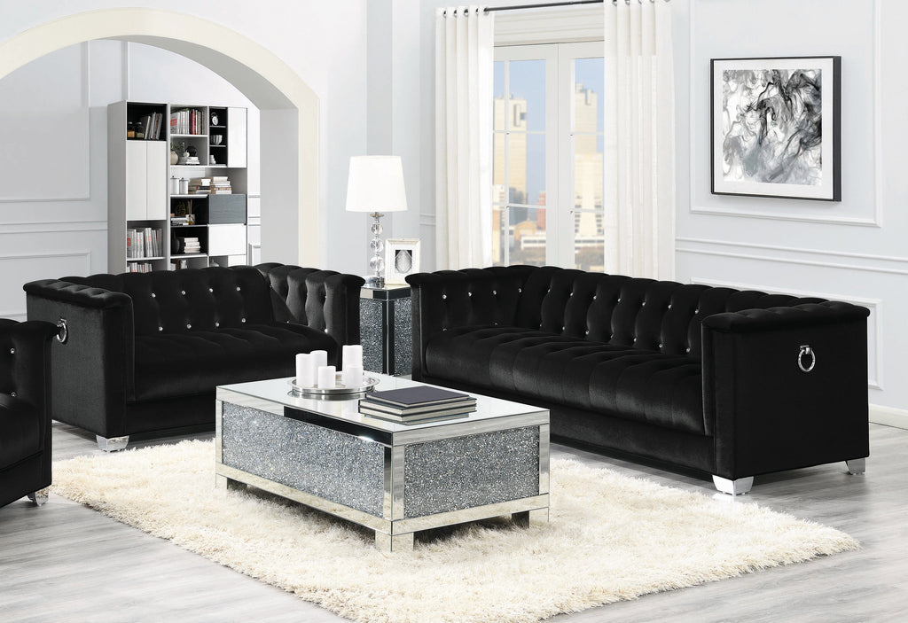 Set of 2 - Chaviano Tuxedo Sofa + Loveseat - D300-10058