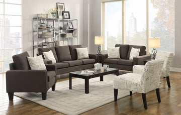 Set of 2 - Bachman Track Arm Upholstered Sofa + Loveseat Grey - D300-10037