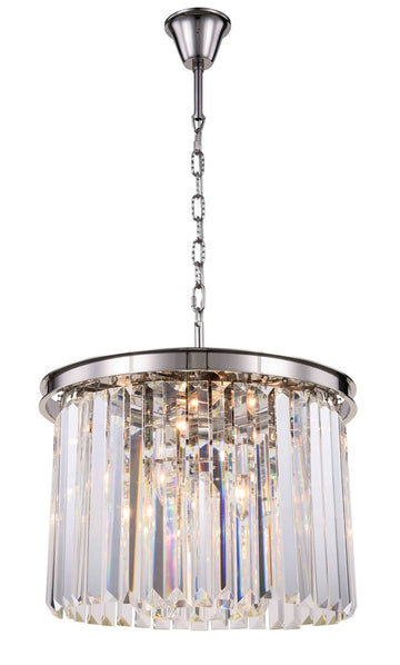 ZC121-1238D20PN/RC - Urban Classic: Sydney 6 light Polished nickel Pendant Clear Royal Cut Crystal