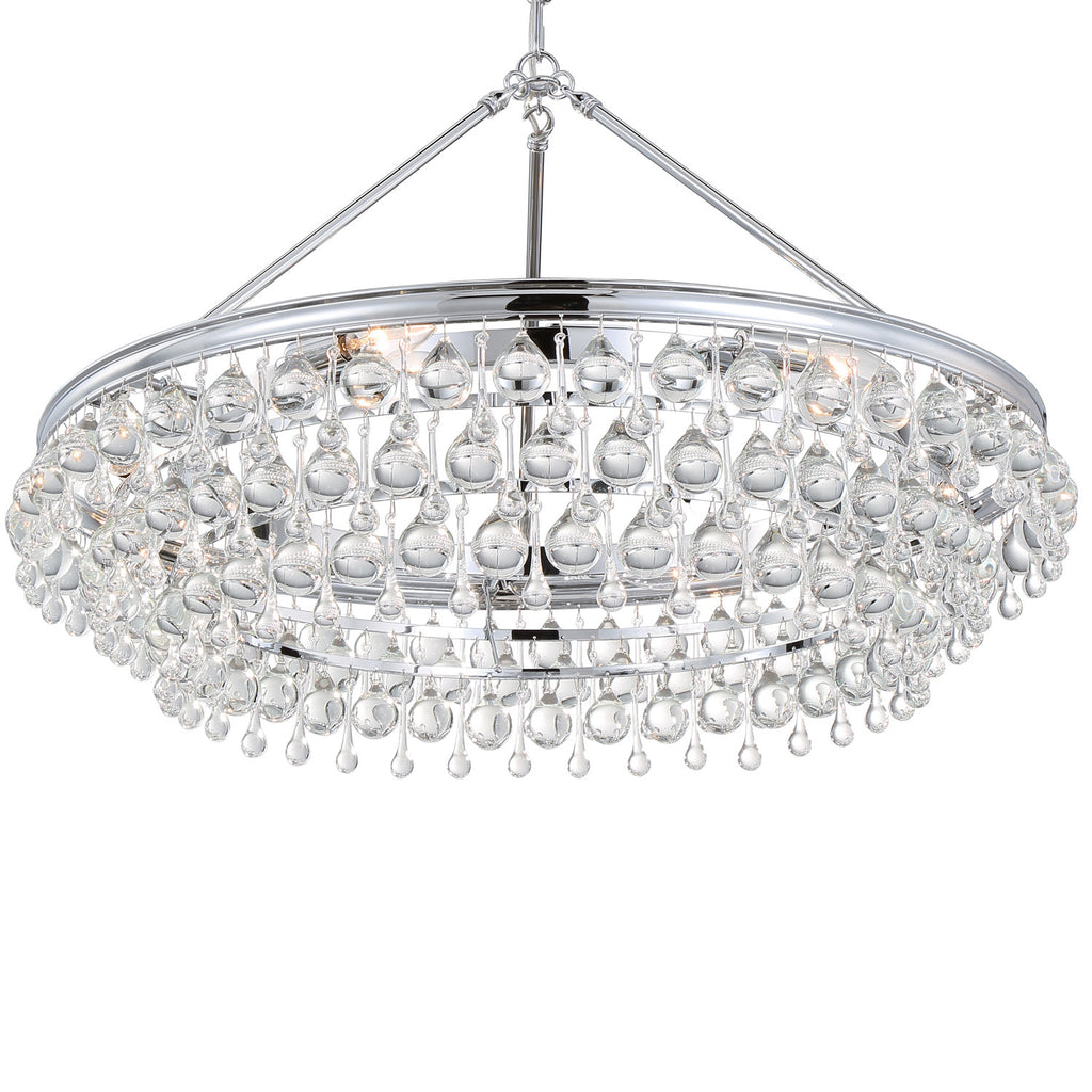 6 Light Polished Chrome Eclectic Chandelier Draped In Clear Glass Drops - C193-275-CH
