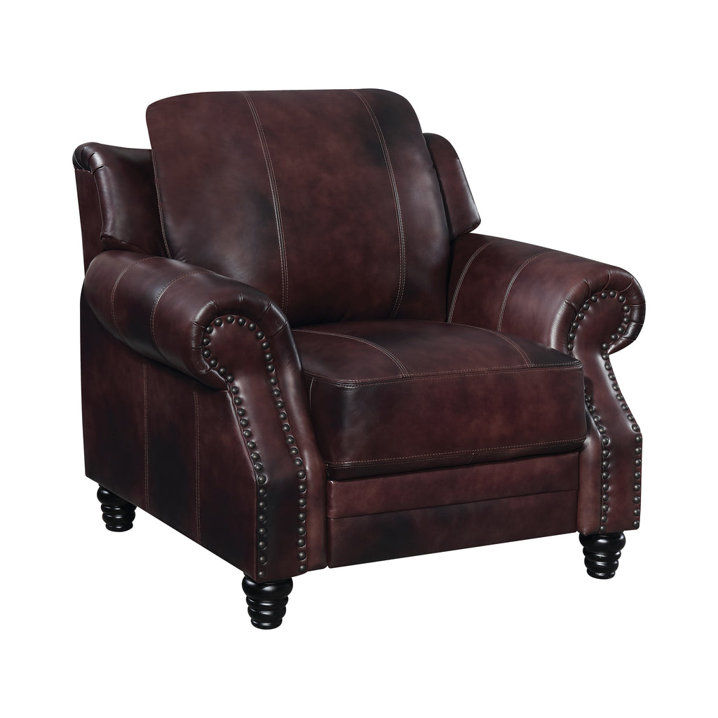 Set of 3 - Princeton Rolled Arm Sofa + Love Seat + Recliner - D300-10001