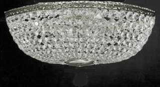 Swarovski Crystal Trimmed Chandelier French Empire Crystal Flush Basket Chandelier W/ Swarovski Crystal Chandeliers Lighting H5" X W13" - A81-Cs/1864/3Sw
