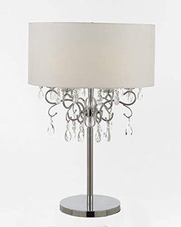 Silver Mist Metal and Crystal 6 Light Table Lamp Bedside Lamp Desk Lamp - J10-200/6 LAMP