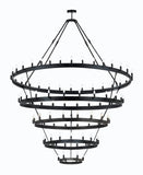 Wrought Iron Vintage Barn Metal Castile 5 Tier Chandelier Chandeliers Industrial Loft Rustic Lighting W 63" H 87" - A113-3428/30+24+18+12+6