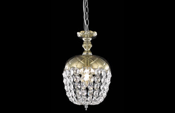 C121-7801D8GT/RC - Regency Lighting: Baroque 1 light Golden Teak Pendant Golden Teak (Smoky) Royal Cut Crystal