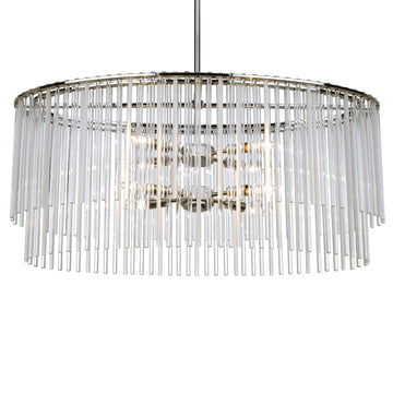 8 Light Polished Chrome Mid Century Chandelier - C193-398-CH