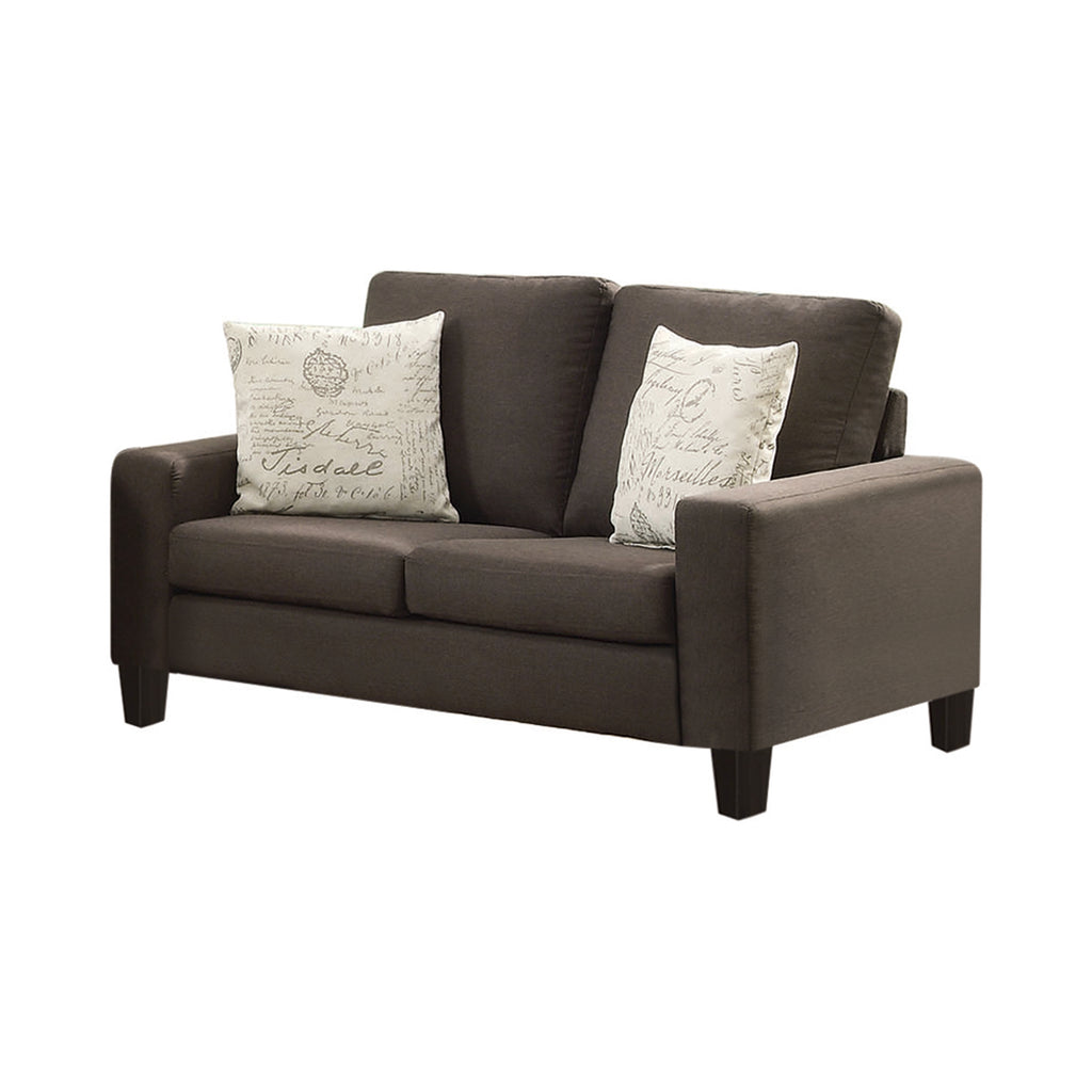 Set of 2 - Bachman Track Arm Upholstered Sofa + Loveseat Grey - D300-10037