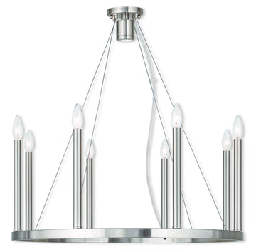 Livex Alpine 8 Light + 1 Light BN Chandelier - C185-40247-91