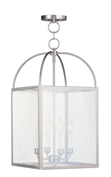 Livex Milford 4 Light Brushed Nickel Chain Lantern  - C185-4042-91