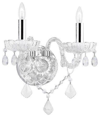 Murano Venetian Style Crystal Wall Sconce Lighting! with Chrome Sleeves! - G46-B43/B12/2/386