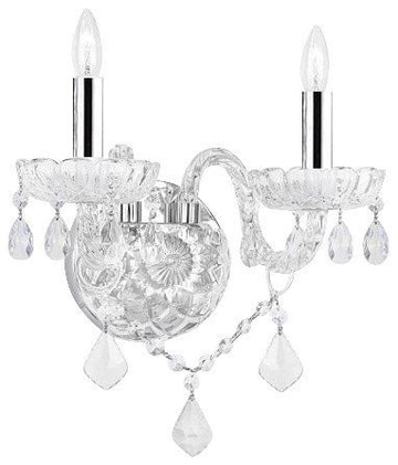 Murano Venetian Style Crystal Wall Sconce Lighting! with Chrome Sleeves! - G46-B43/B12/2/386