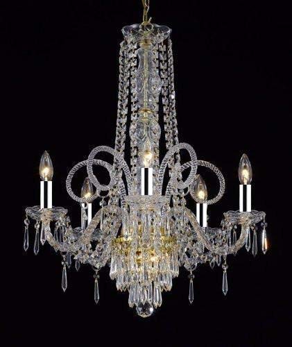 Crystal Chandelier Murano Venetian Style Chandeliers Lighting w/Chroem Sleeves 25"x24" - G46-B43/CG/20048/5