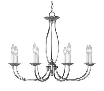 Livex Home Basics 8 Light Brushed Nickel Chandelier - C185-4158-91