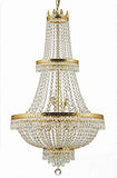 Set of 3-1 French Empire Crystal Chandelier Lighting H50" X W24" - Great for The Dining Room, Living Room! and 2 Empire Crystal Wall Sconce Lighting H 18" X W 9.5" X D 5" - A500-1EA CG/870/15 + 2EA WALLSCONCE/CG/4/5