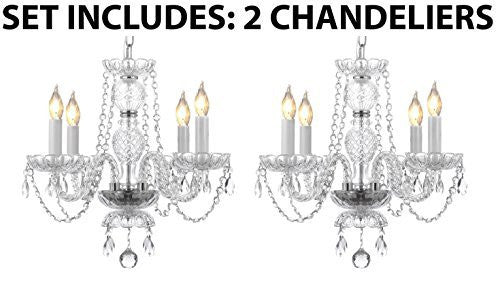 Two Piece Lighting Set - Pair Of Kitchen Island Mini Empress Crystal (Tm) Chandeliers Lighting H17" X W17" - 2Ea J10-26098/4