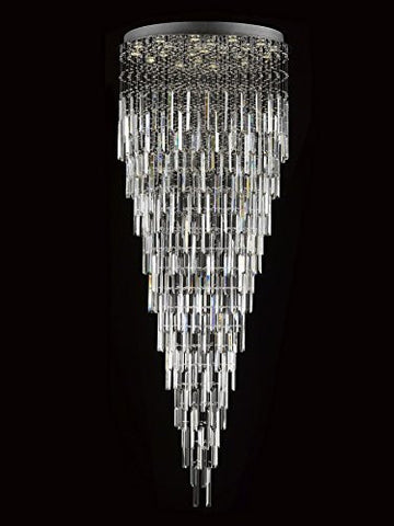 Modern Contemporary Chandelier "Rain Drop" Chandeliers Lighting With Crystal Bars W 36" X H 90" - F93-B28/815/22