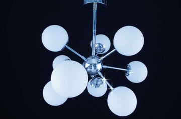 White Glass Pendant Chrome Chandelier - G7-963/9
