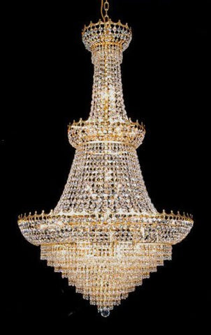 Swarovski Crystal Trimmed Chandelier French Empire Crystal Chandelier H60" X W34" - Perfect For An Entryway Or Foyer - F93-561/24Sw