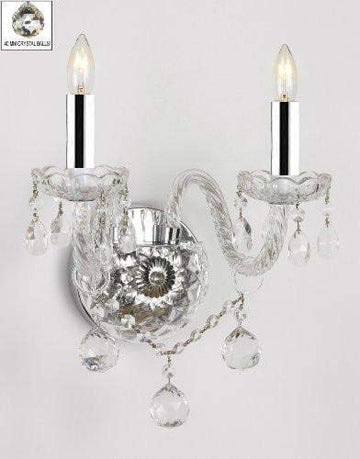 Murano Venetian Style All-Crystal Wall Sconce with Crystal Balls W/Chrome Sleeves! - G46-B43/B6/2/386
