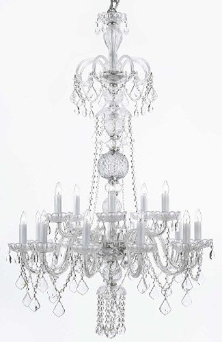 Crystal Chandelier Lighting H48" X W32" - F46-Clear/590/15