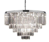 *CLOSEOUT PRICE - LIMITED QUANTITY LEFT* Retro Palladium Crystal Glass Fringe Chandelier Chrome Finish H26 W33.5 - CO-2164/18B