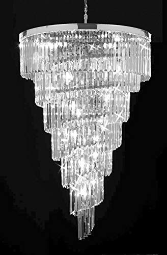 Retro Palladium Empress Crystal (Tm) Glass Fringe 7 Tier Chandelier Lighting W 30" x H 50" - A93-26013/28