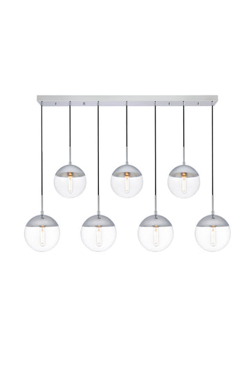 ZC121-LD6089C - Living District: Eclipse 7 Lights Chrome Pendant With Clear Glass