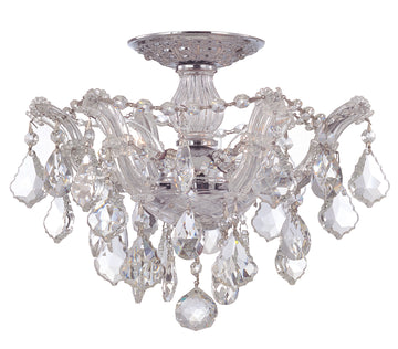 3 Light Polished Chrome Crystal Ceiling Mount Draped In Clear Spectra Crystal - C193-4430-CH-CL-SAQ