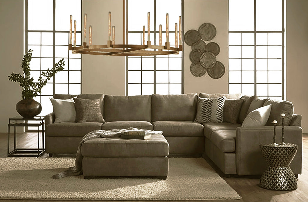 Inspired Cannele Style Round Chandelier 60" Vintage Barn Metal Industrial Loft Rustic Lighting