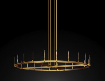 Corsica Round Chandelier 96" Vintage Barn Metal Chandeliers Industrial Loft Rustic Lighting Great for the Living Room, Dining Room, Foyer and Entryway - A113-CG/4462/24