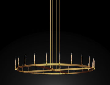 Corsica Round Chandelier 72" Vintage Barn Metal Chandeliers Industrial Loft Rustic Lighting Great for the Living Room, Dining Room, Foyer and Entryway - A500-CG/4462/16
