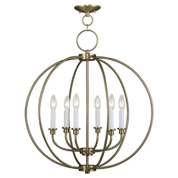 Livex Milania 6 Light Antique Brass Chandelier - C185-4666-01