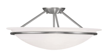 Livex Newburgh 3 Light Brushed Nickel Ceiling Mount - C185-4825-91