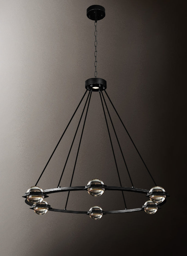 Eclatantes Round Chandelier 38" Lighting Chandeliers with LED Lighted Crystal Orbs - Great for The Living Room, Dining Room, Foyer and Entryway, Family Room, and More - G7-CB/4853/18