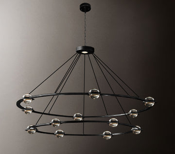 Eclatantes Round 2 Tier Chandelier 62" Lighting Chandeliers with LED Lighted Crystal Orbs - G7-CB/4853/36+30