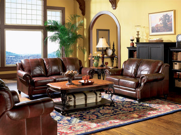 Set of 3 - Princeton Rolled Arm Sofa + Love Seat + Recliner - D300-10001
