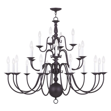 Livex Williamsburgh 22 Light Bronze Chandelier - C185-5015-07