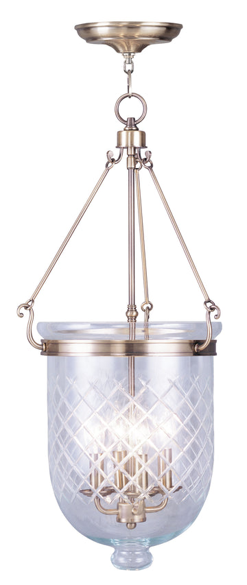 Livex Jefferson 4 Light Antique Brass Chain Lantern  - C185-5075-01