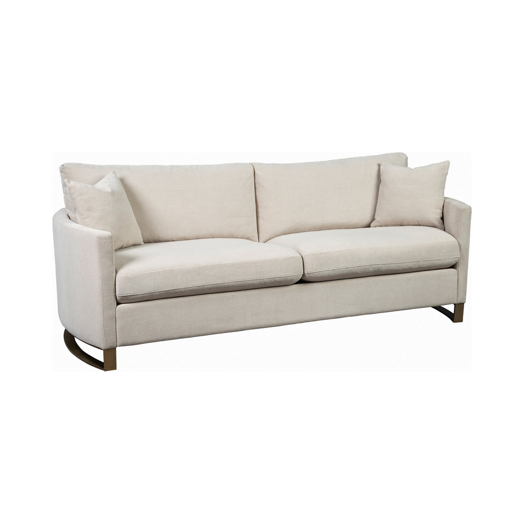 Set of 2 - Corliss Upholstered Arched Arms Sofa + Loveseat Beige - D300-10085